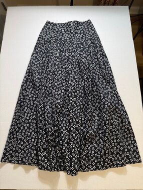 STAUD Procida Skirt Black Woodblock Floral